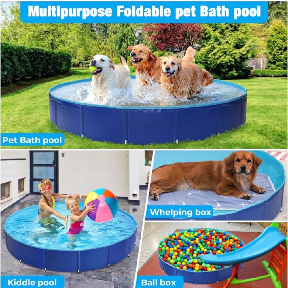 Durable Puncture-Resistant Kids Swimming Pool Portable for Dogs Cats and Kids